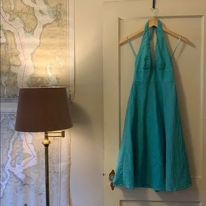 J. Crew Searsucker Haltertop Sundress
